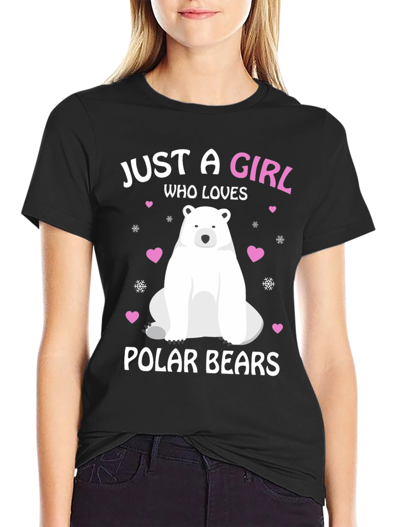 Girl Who Loves Polar Bears Graphic Tee