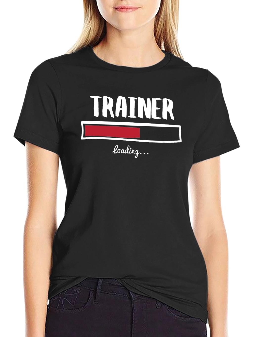 Trainer Loading Funny Black Graphic Tee