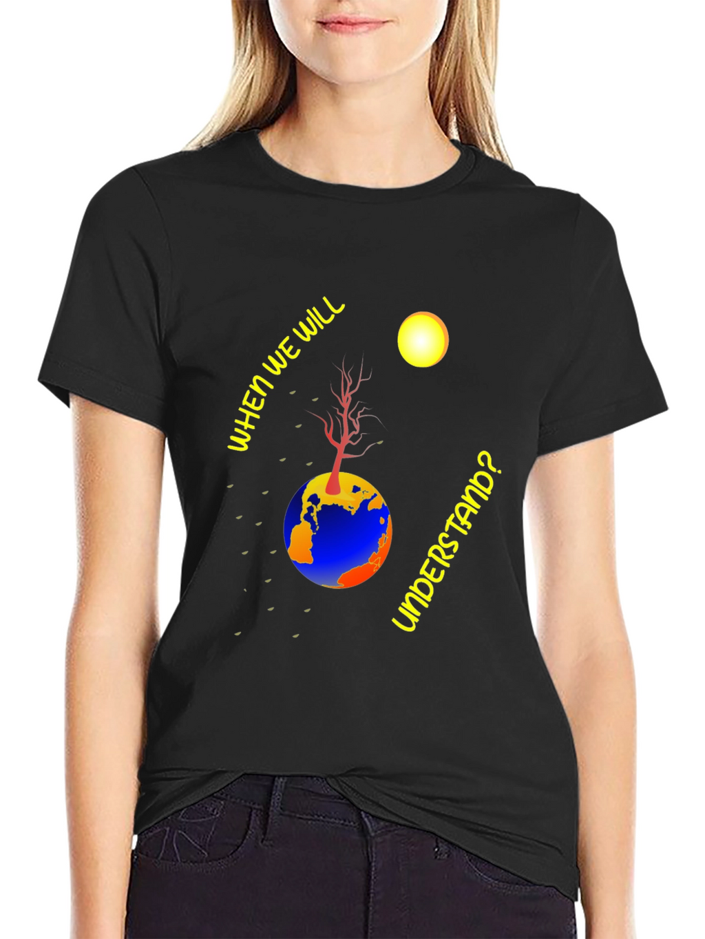 Earth Understanding Graphic Black T-Shirt