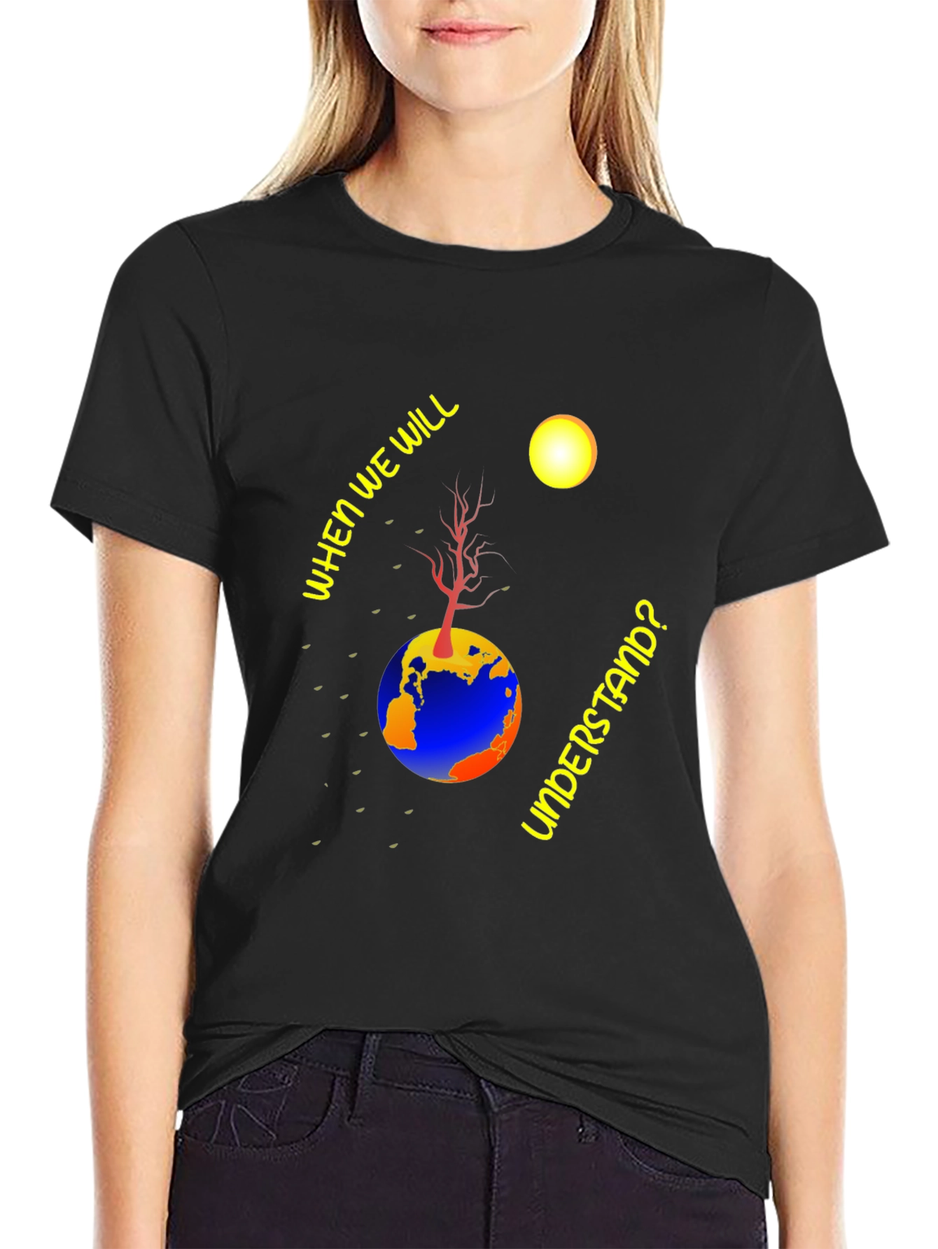Earth Understanding Graphic Black T-Shirt