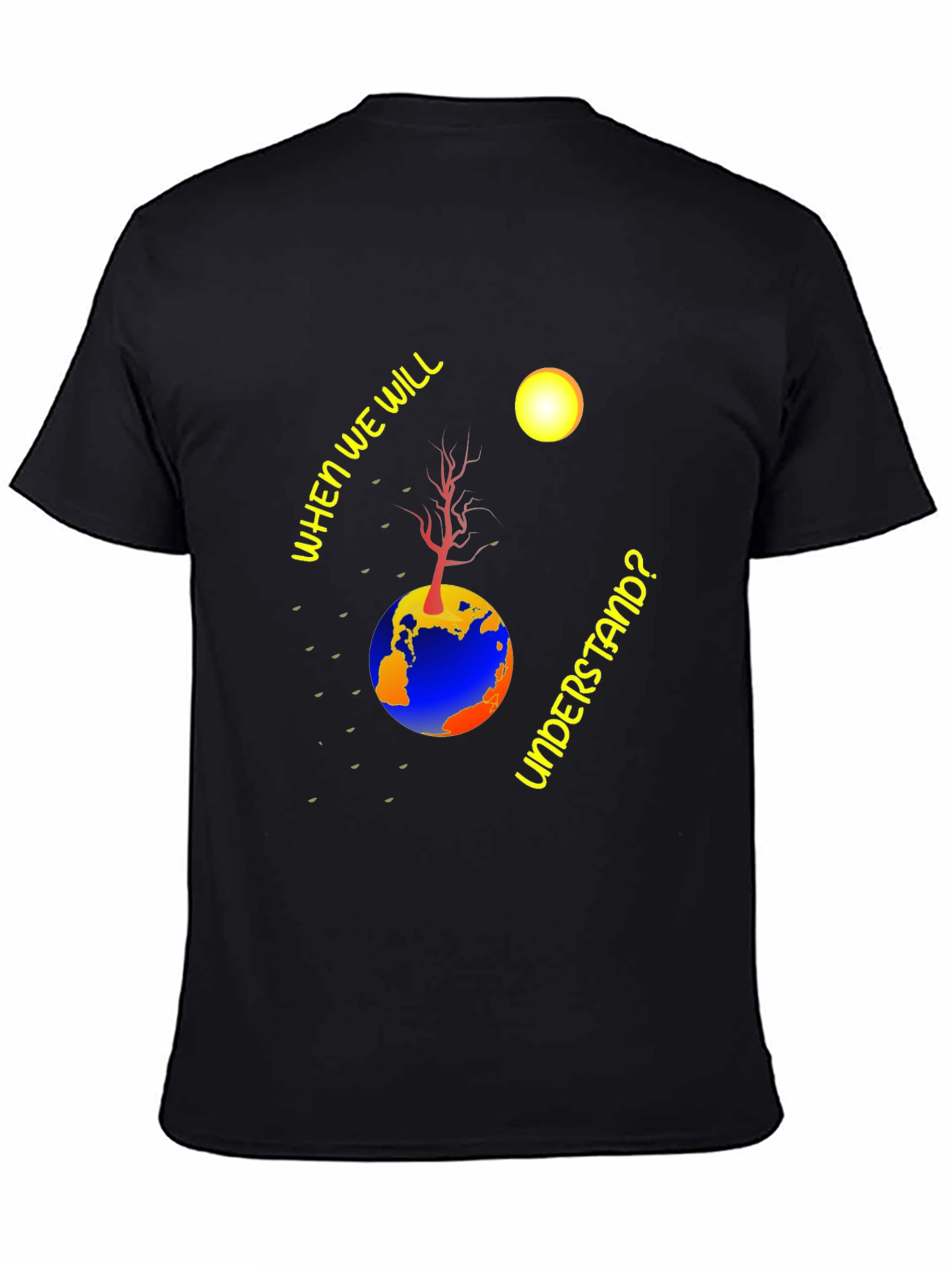 Earth Understanding Graphic Black T-Shirt