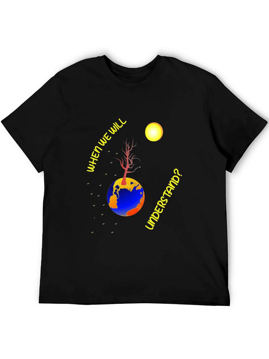 Earth Understanding Graphic Black T-Shirt