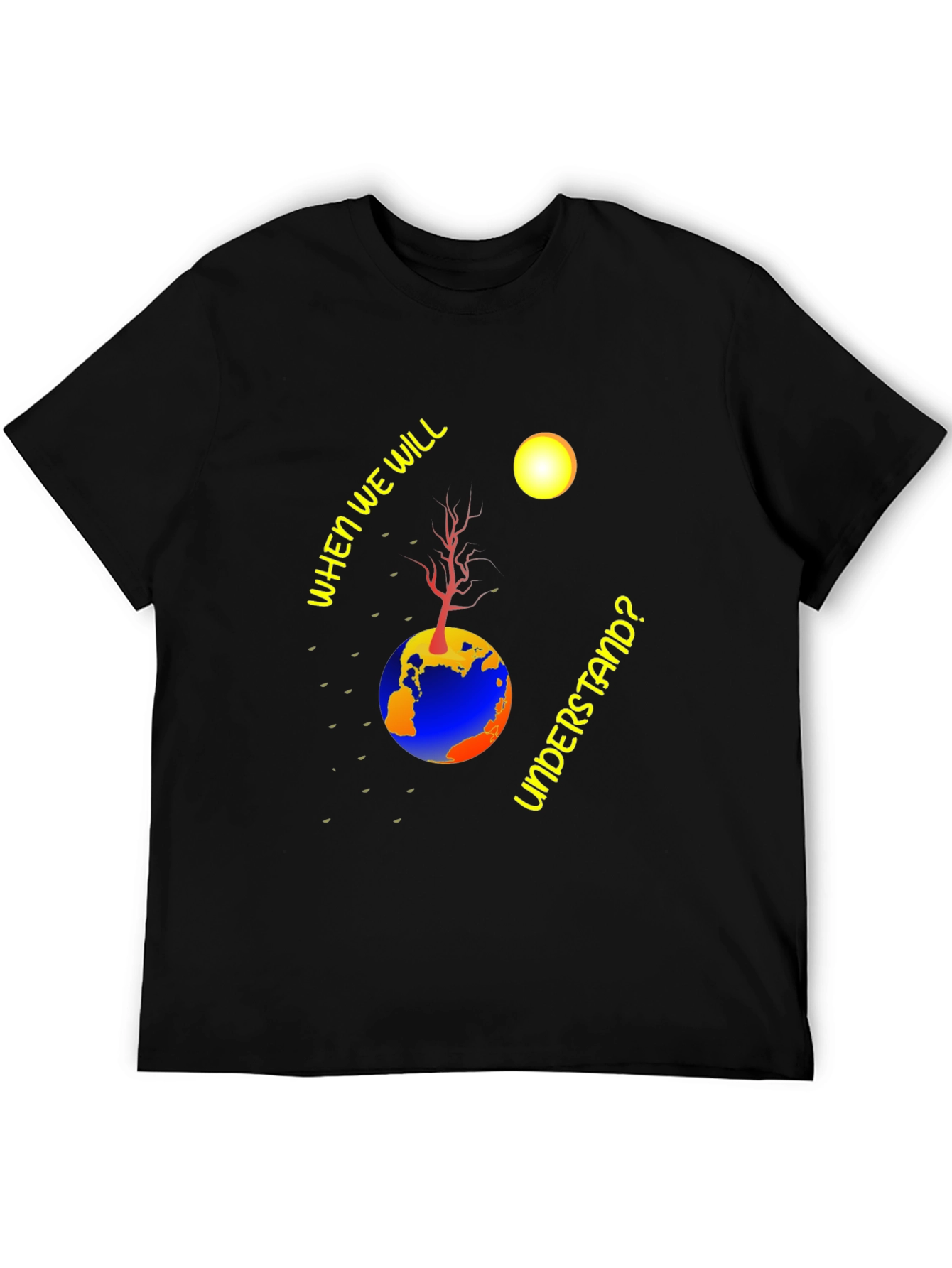 Earth Understanding Graphic Black T-Shirt