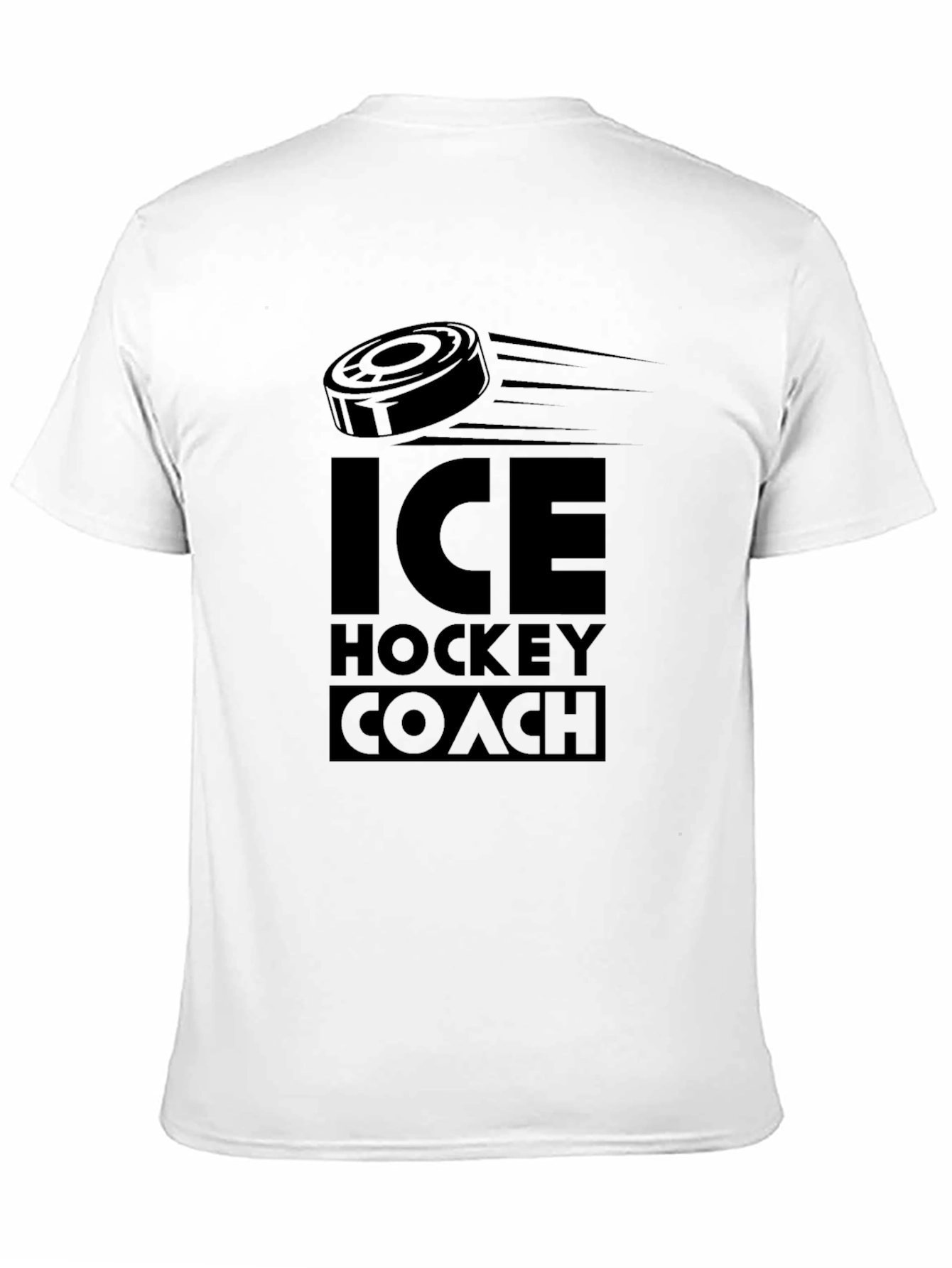 Ice Hockey Coach T-Shirt - Black Cotton Tee