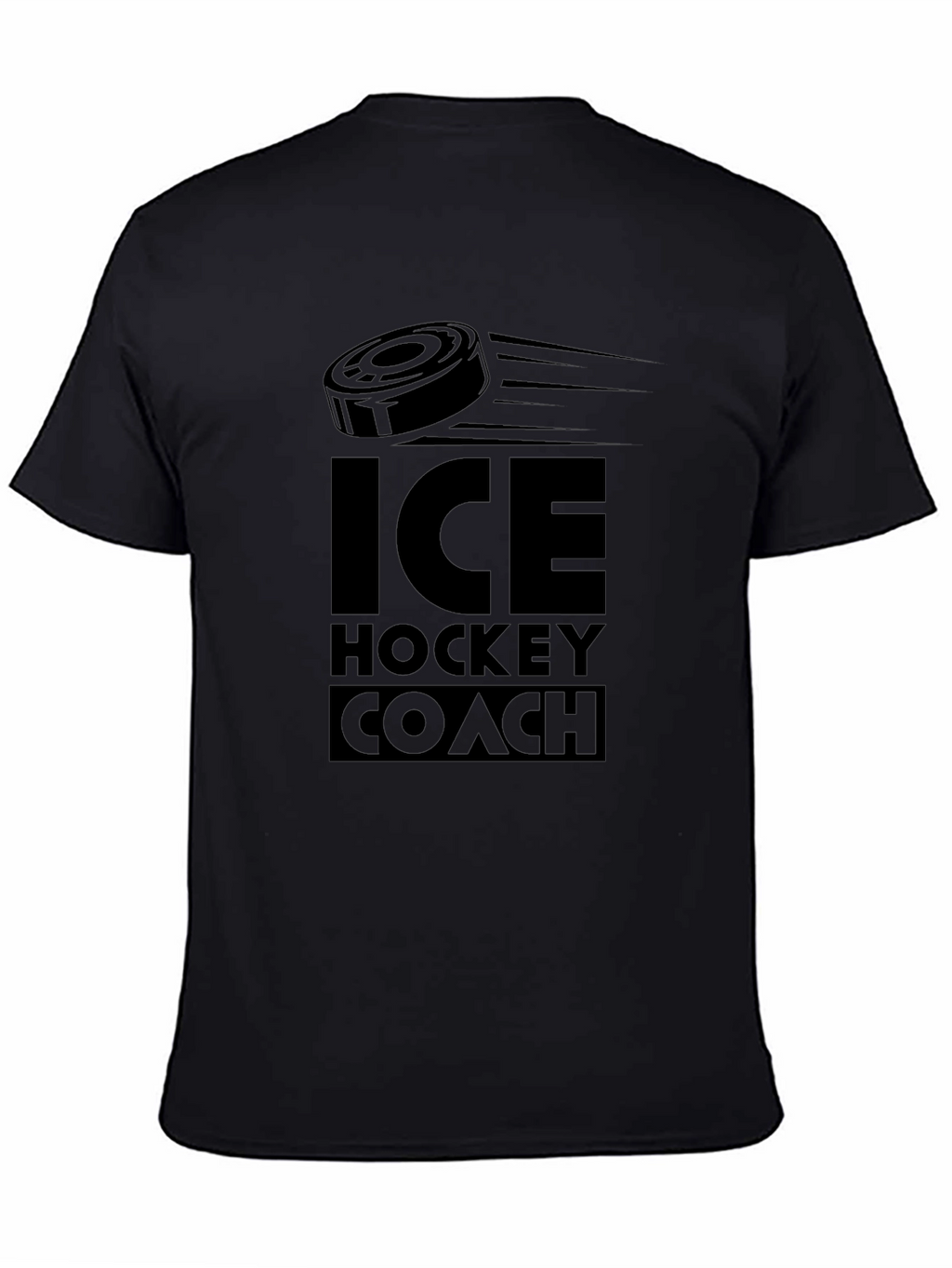 Ice Hockey Coach T-Shirt - Black Cotton Tee
