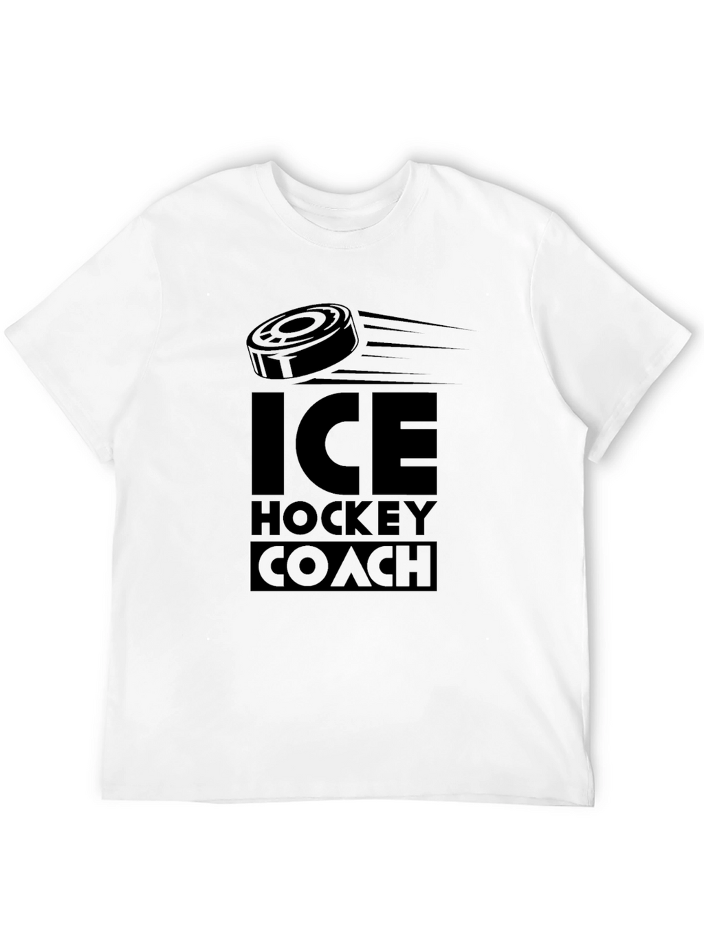 Ice Hockey Coach T-Shirt - Black Cotton Tee