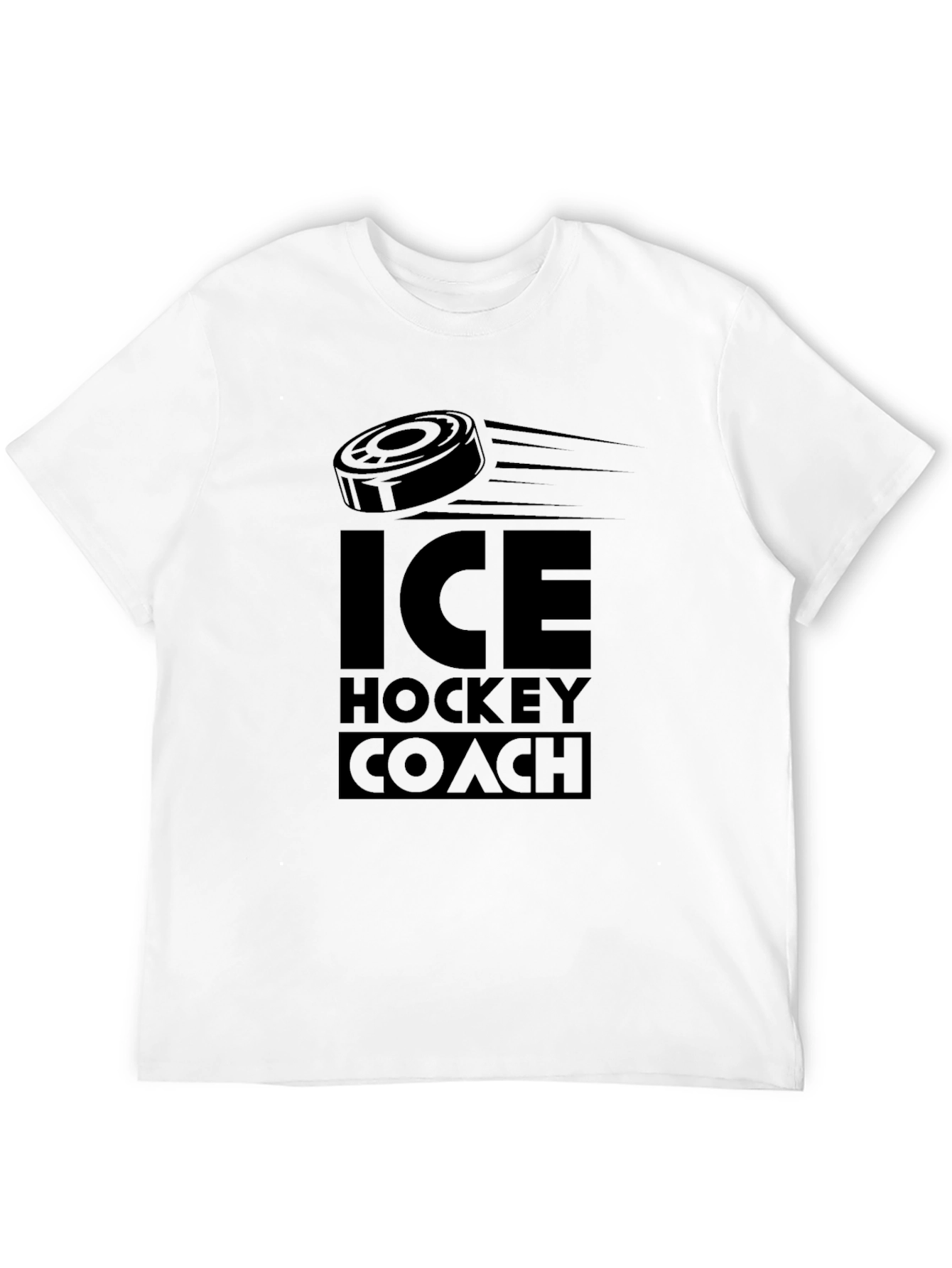 Ice Hockey Coach T-Shirt - Black Cotton Tee