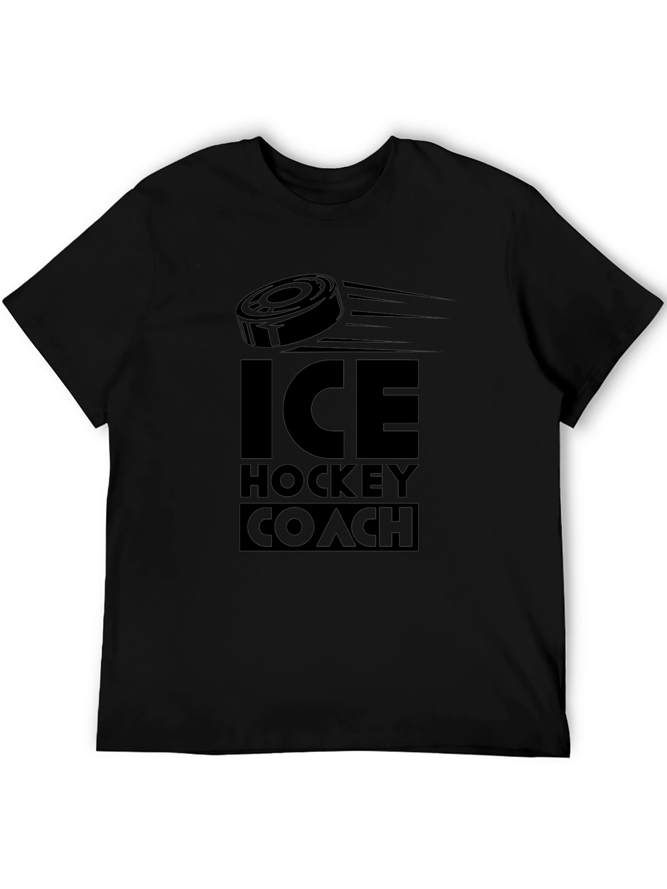 Ice Hockey Coach T-Shirt - Black Cotton Tee