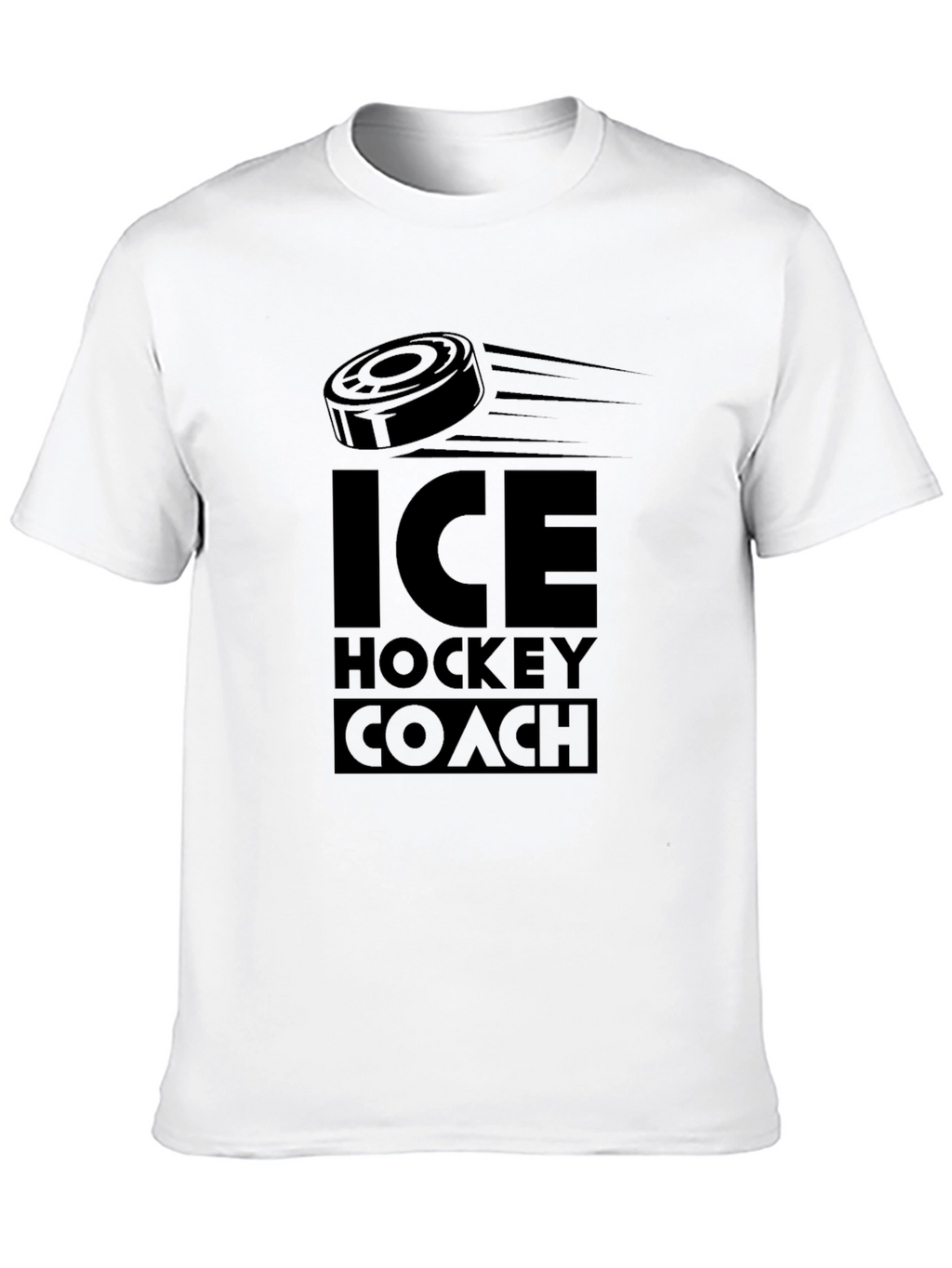 Ice Hockey Coach T-Shirt - Black Cotton Tee