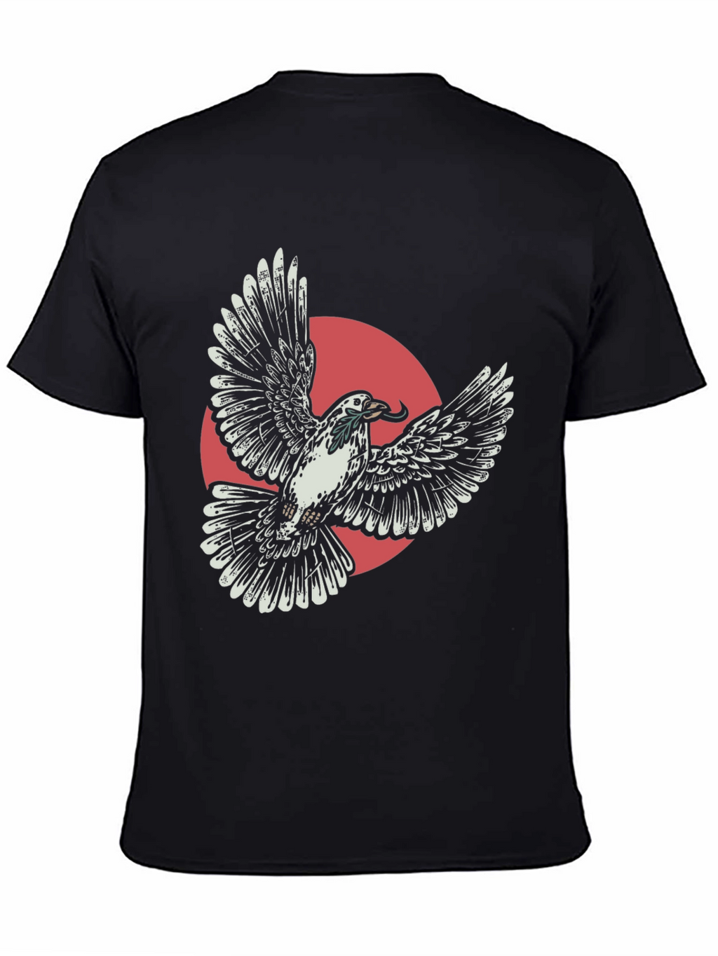 Flying Dove Graphic Tee - Stylish Black T-Shirt