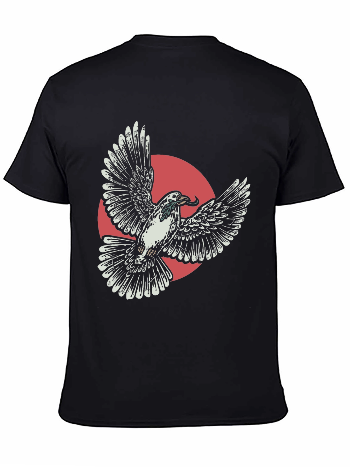Flying Dove Graphic Tee - Stylish Black T-Shirt