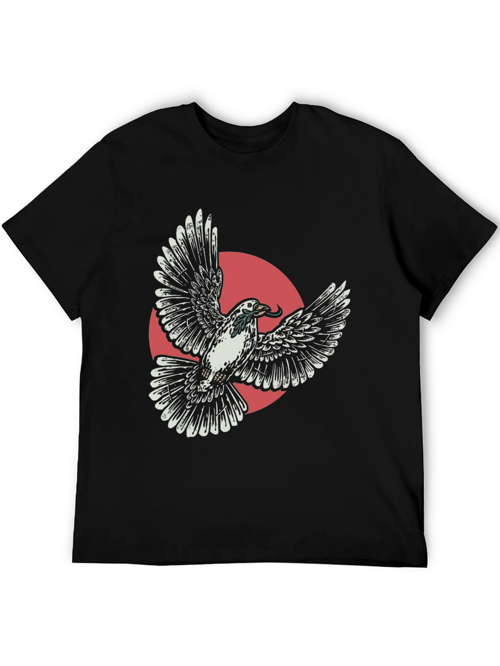 Flying Dove Graphic Tee - Stylish Black T-Shirt