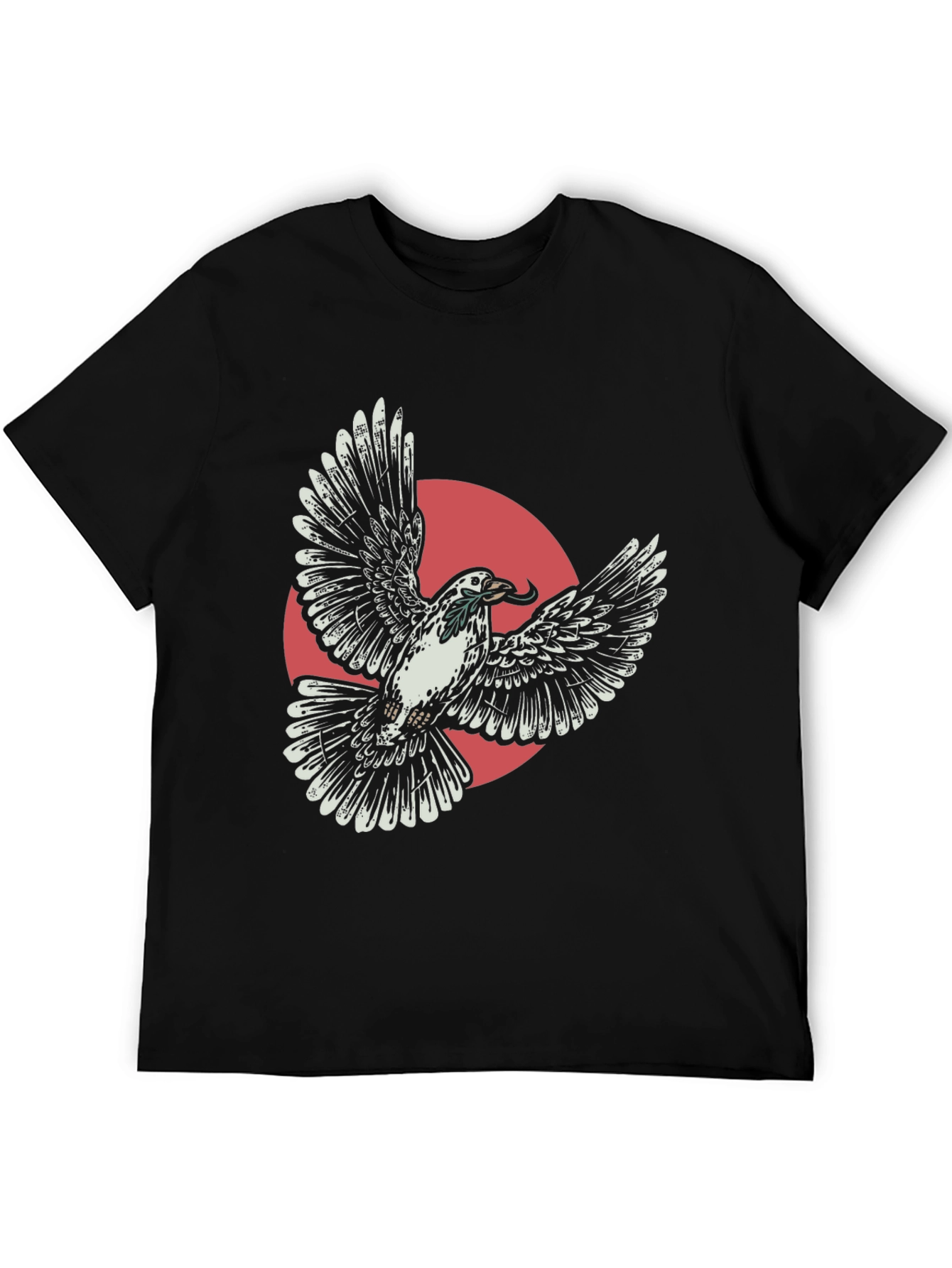Flying Dove Graphic Tee - Stylish Black T-Shirt
