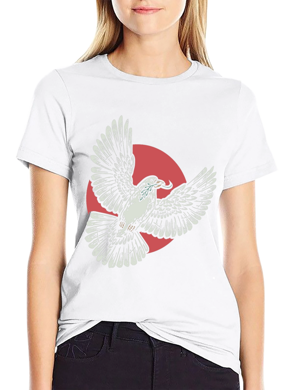 Flying Dove Graphic Tee - Stylish Black T-Shirt