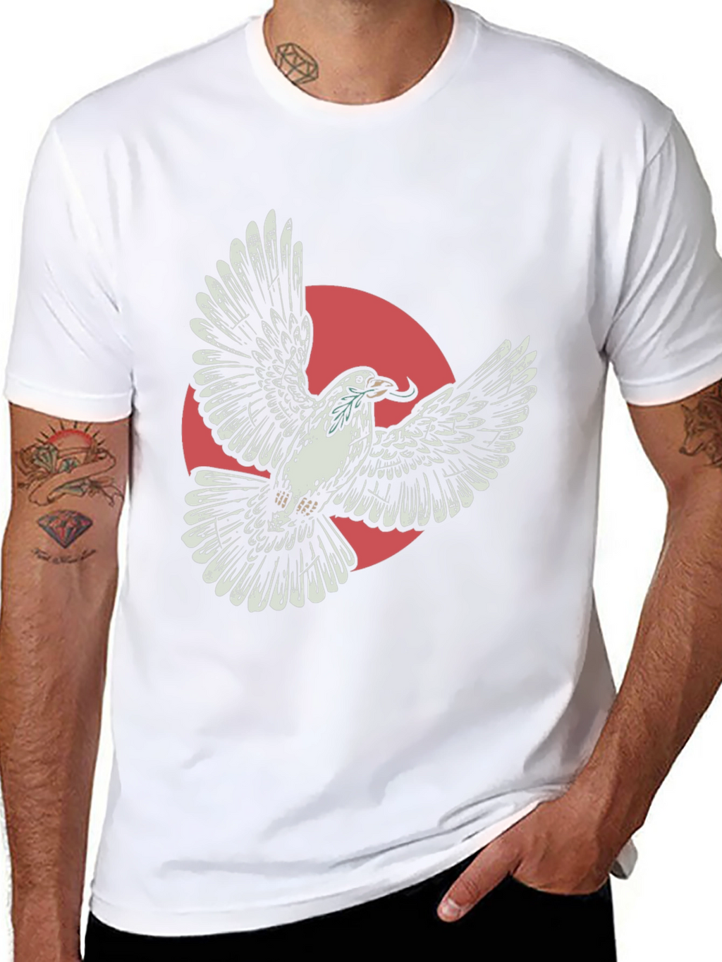 Flying Dove Graphic Tee - Stylish Black T-Shirt