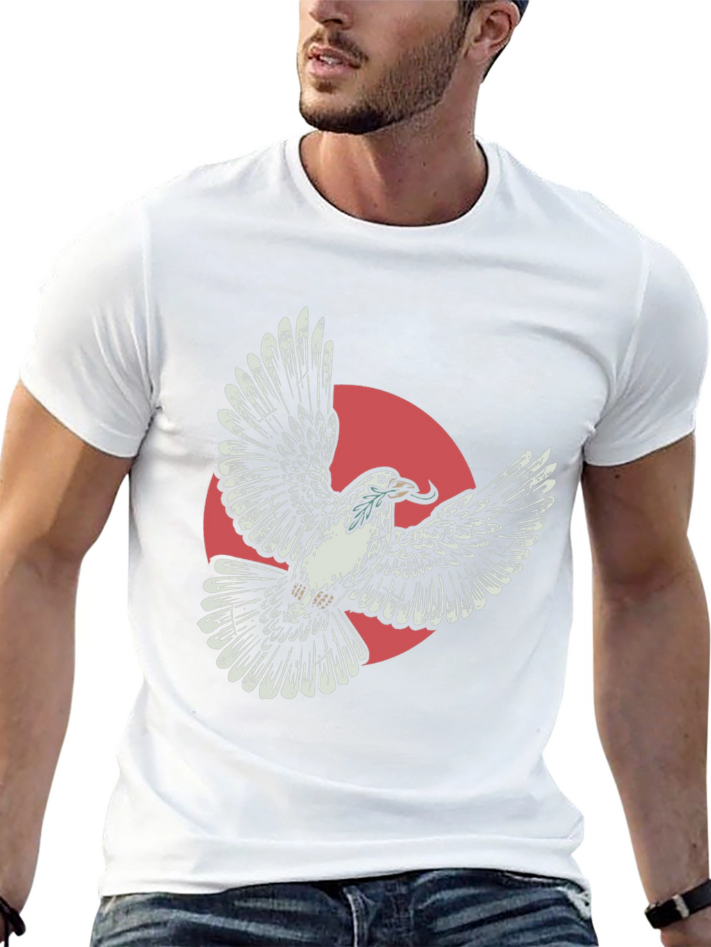 Flying Dove Graphic Tee - Stylish Black T-Shirt