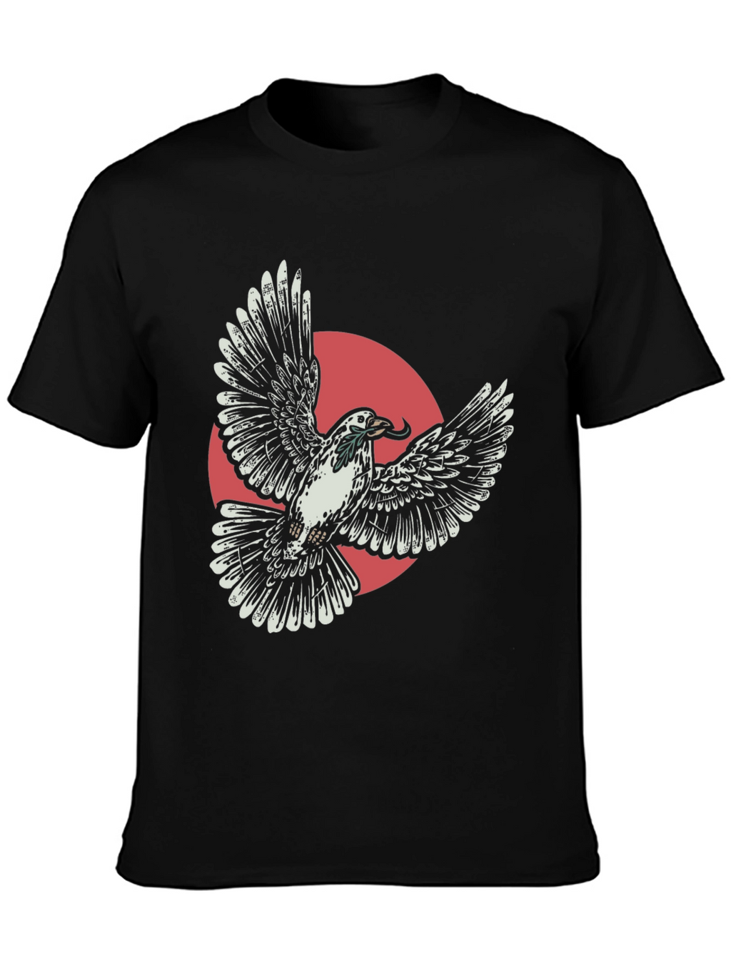 Flying Dove Graphic Tee - Stylish Black T-Shirt