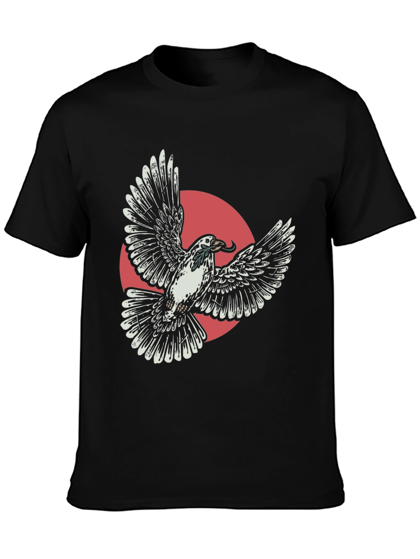 Flying Dove Graphic Tee - Stylish Black T-Shirt