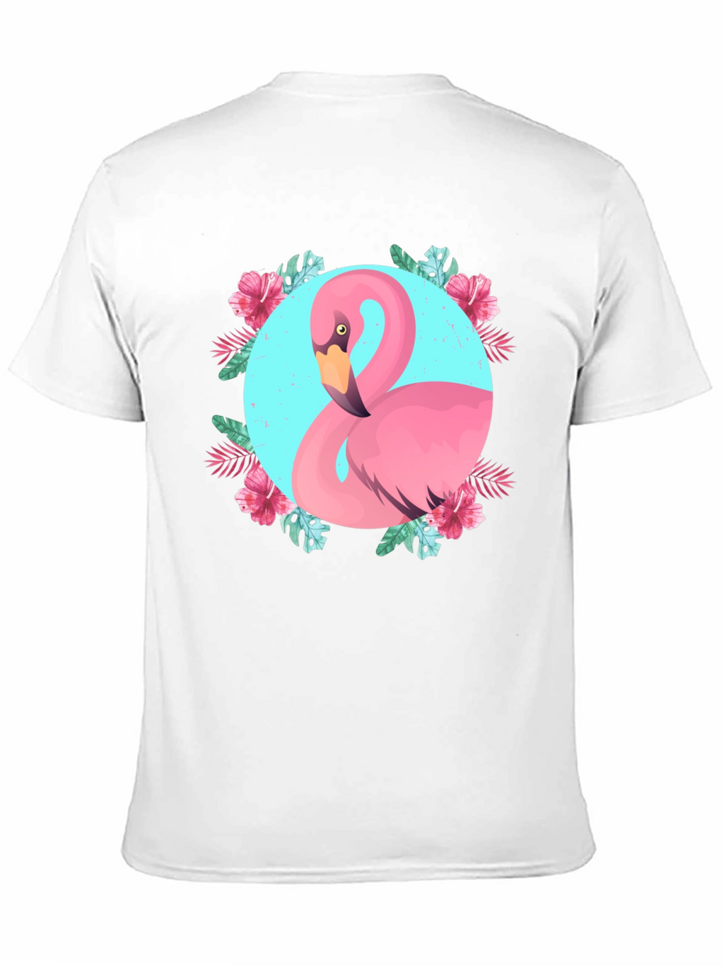 Tropical Flamingo Graphic Black T-Shirt