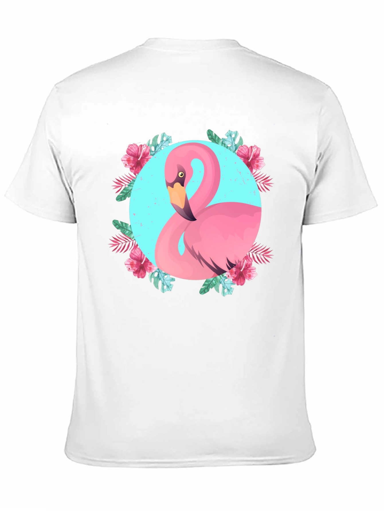 Tropical Flamingo Graphic Black T-Shirt