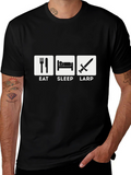 Eat Sleep LARP Black T-Shirt - Roleplaying Game Apparel
