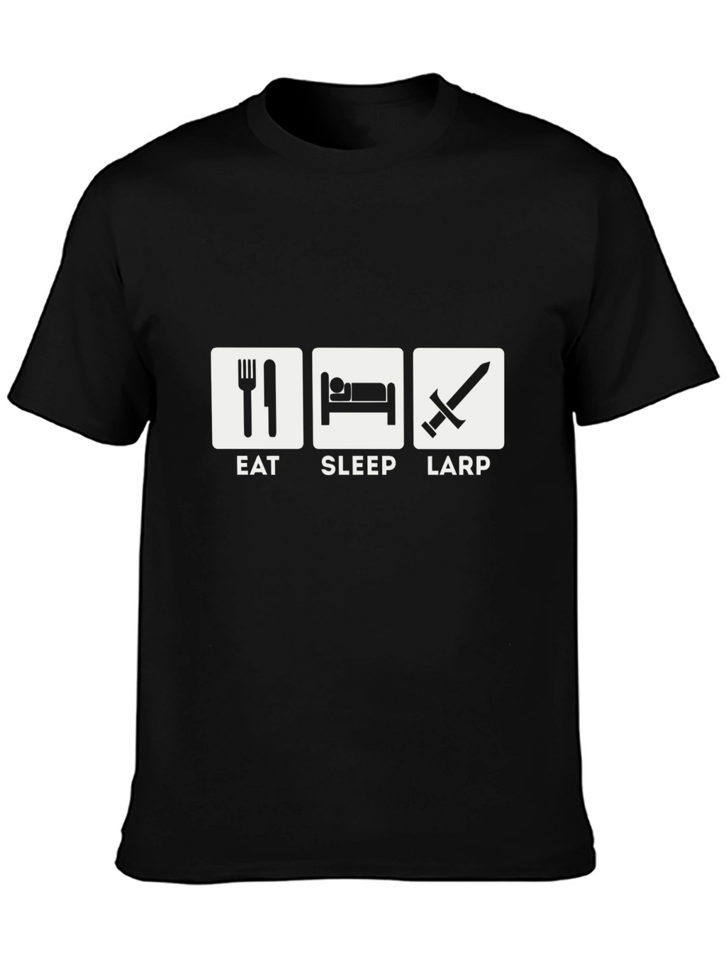 Eat Sleep LARP Black T-Shirt - Roleplaying Game Apparel