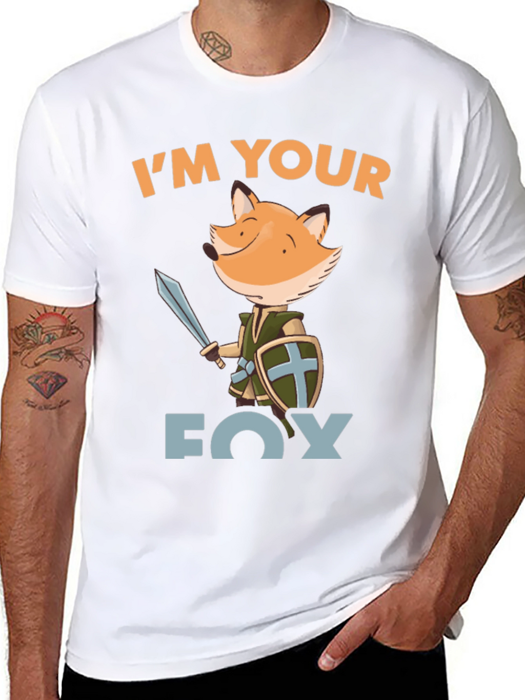 Im Your Fox Knight Graphic Tee - Black