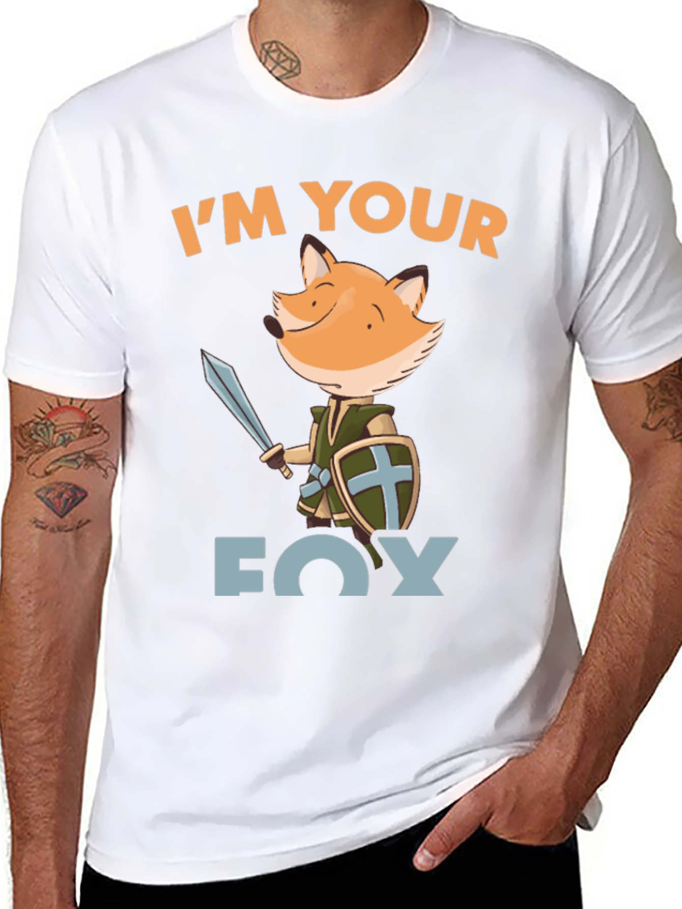Im Your Fox Knight Graphic Tee - Black