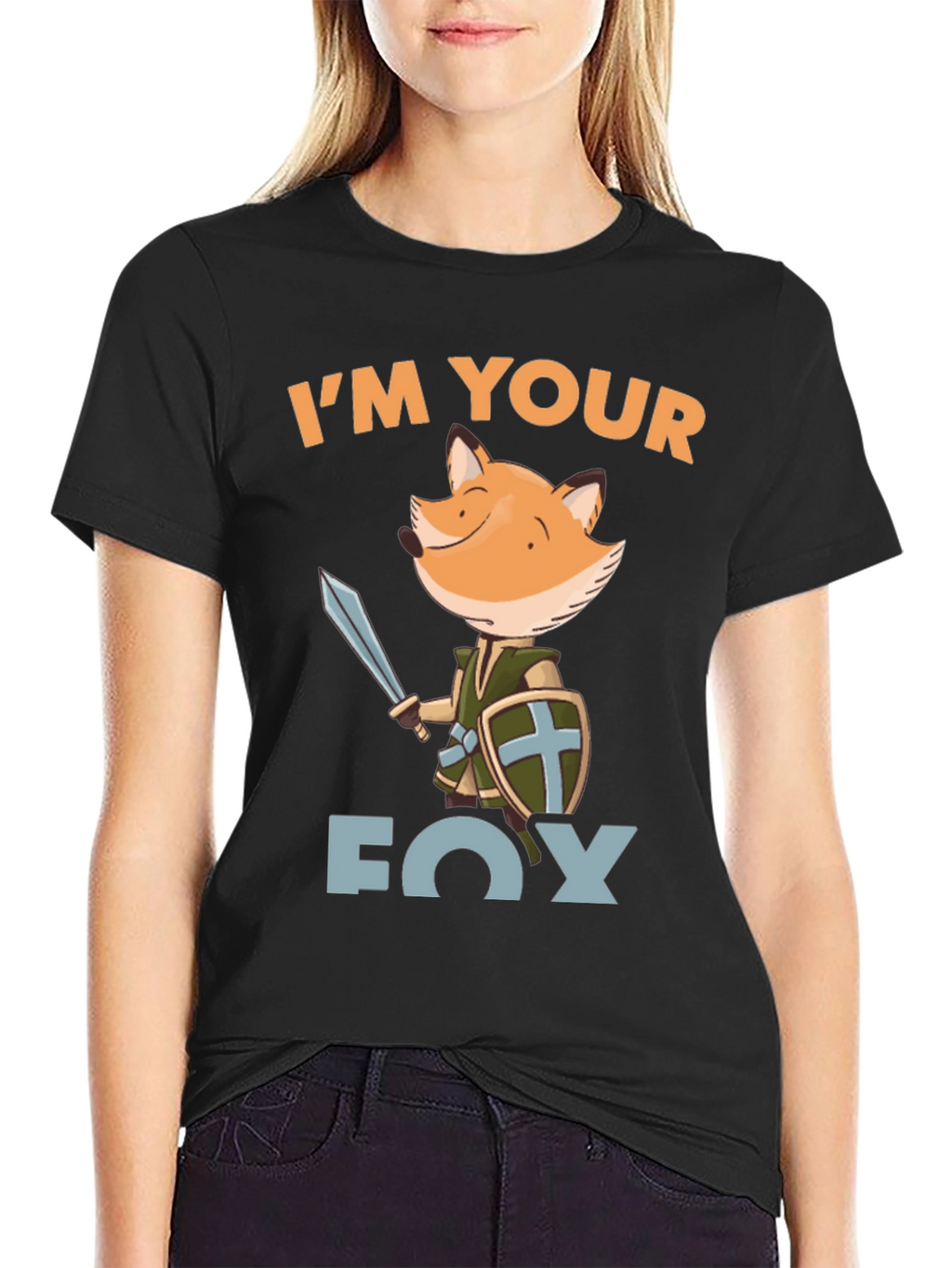 Im Your Fox Knight Graphic Tee - Black