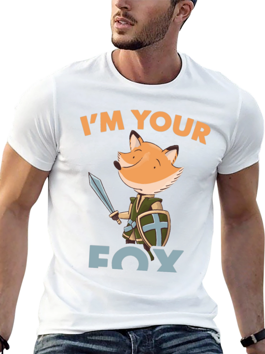 Im Your Fox Knight Graphic Tee - Black
