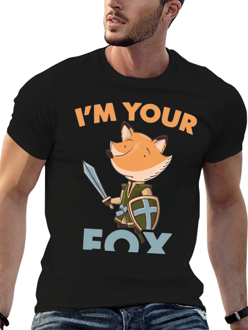 Im Your Fox Knight Graphic Tee - Black