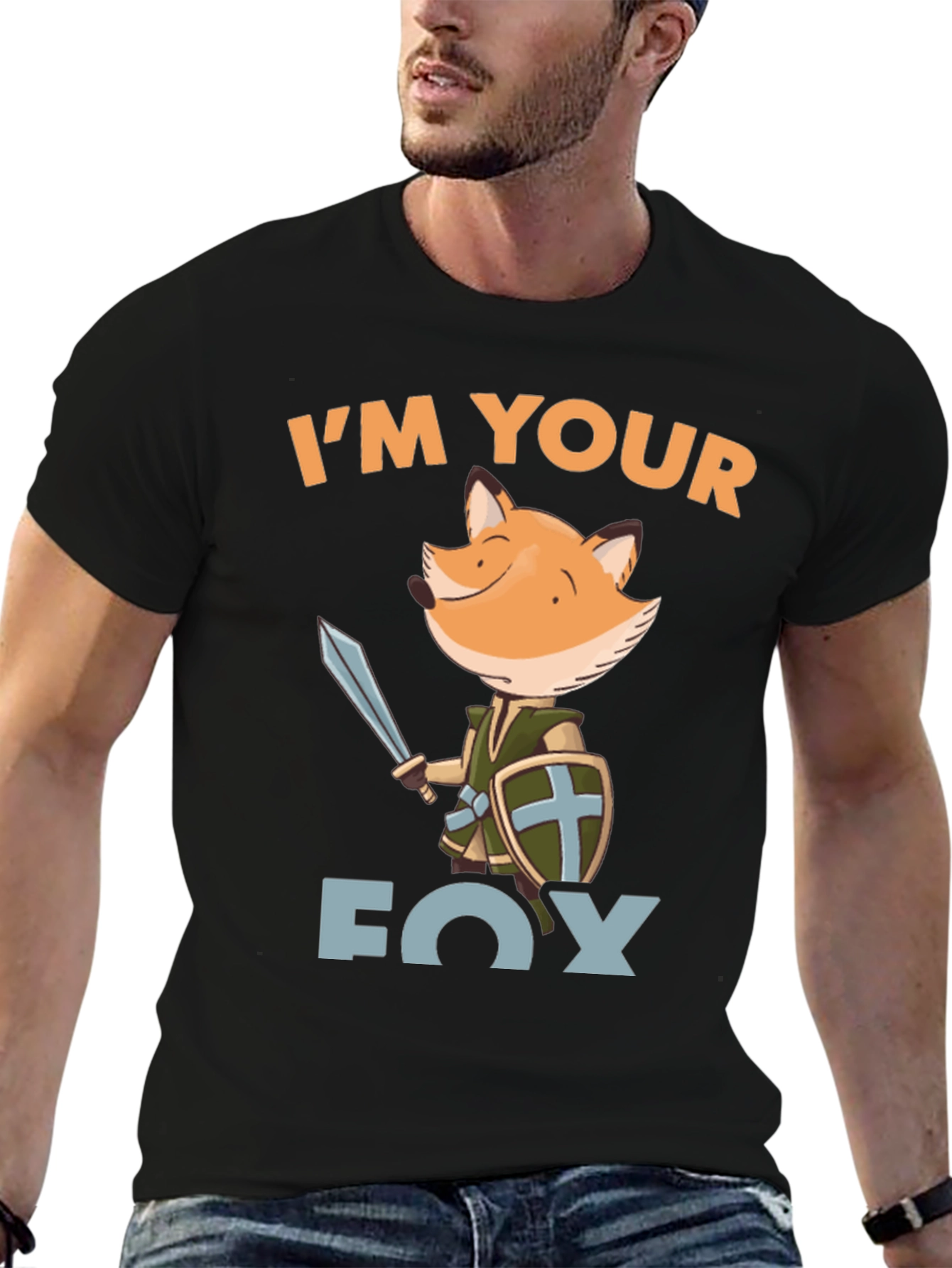 Im Your Fox Knight Graphic Tee - Black