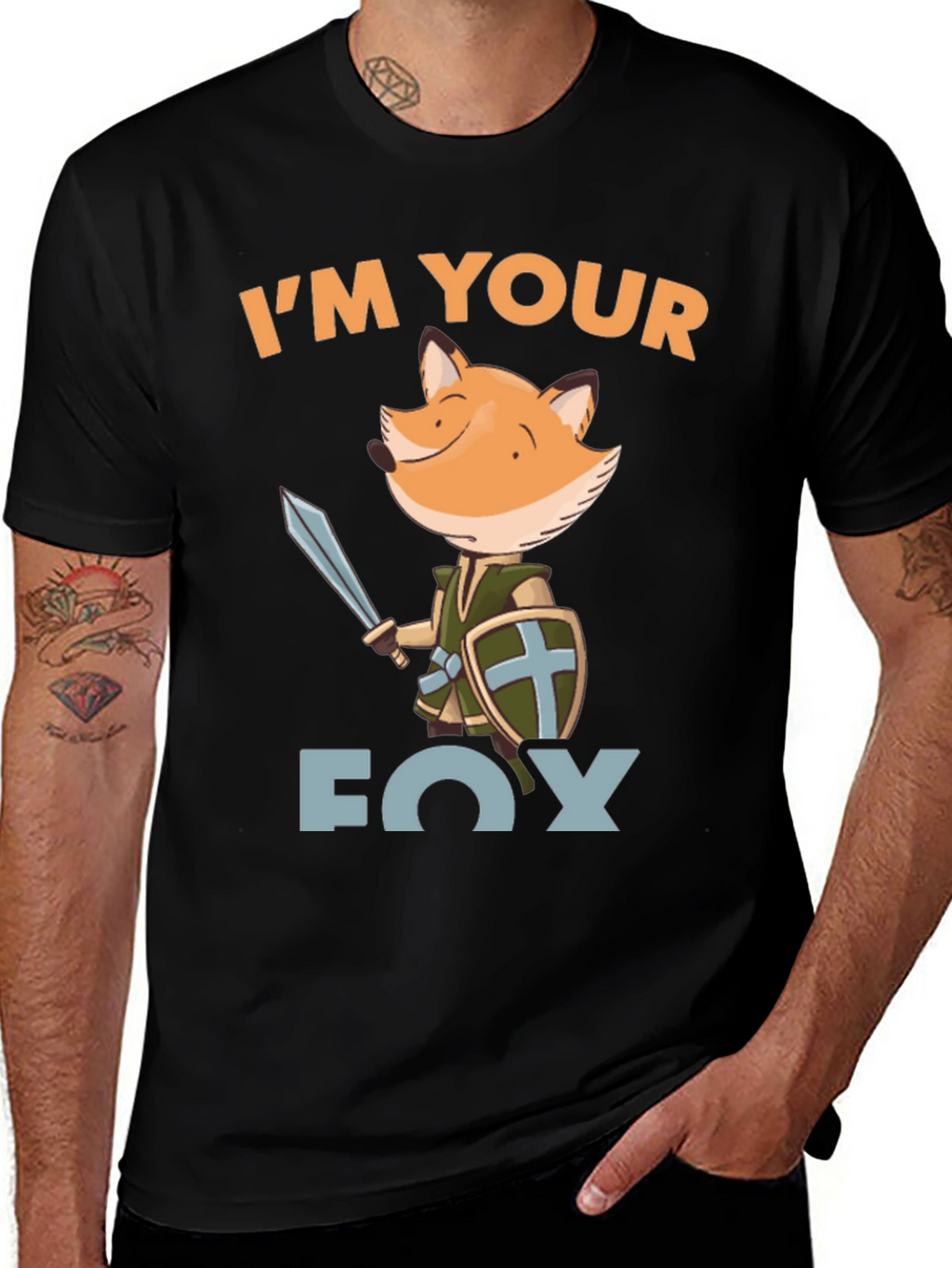 Im Your Fox Knight Graphic Tee - Black