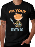 Im Your Fox Knight Graphic Tee - Black