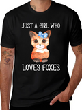 Girl Who Loves Foxes Graphic Tee