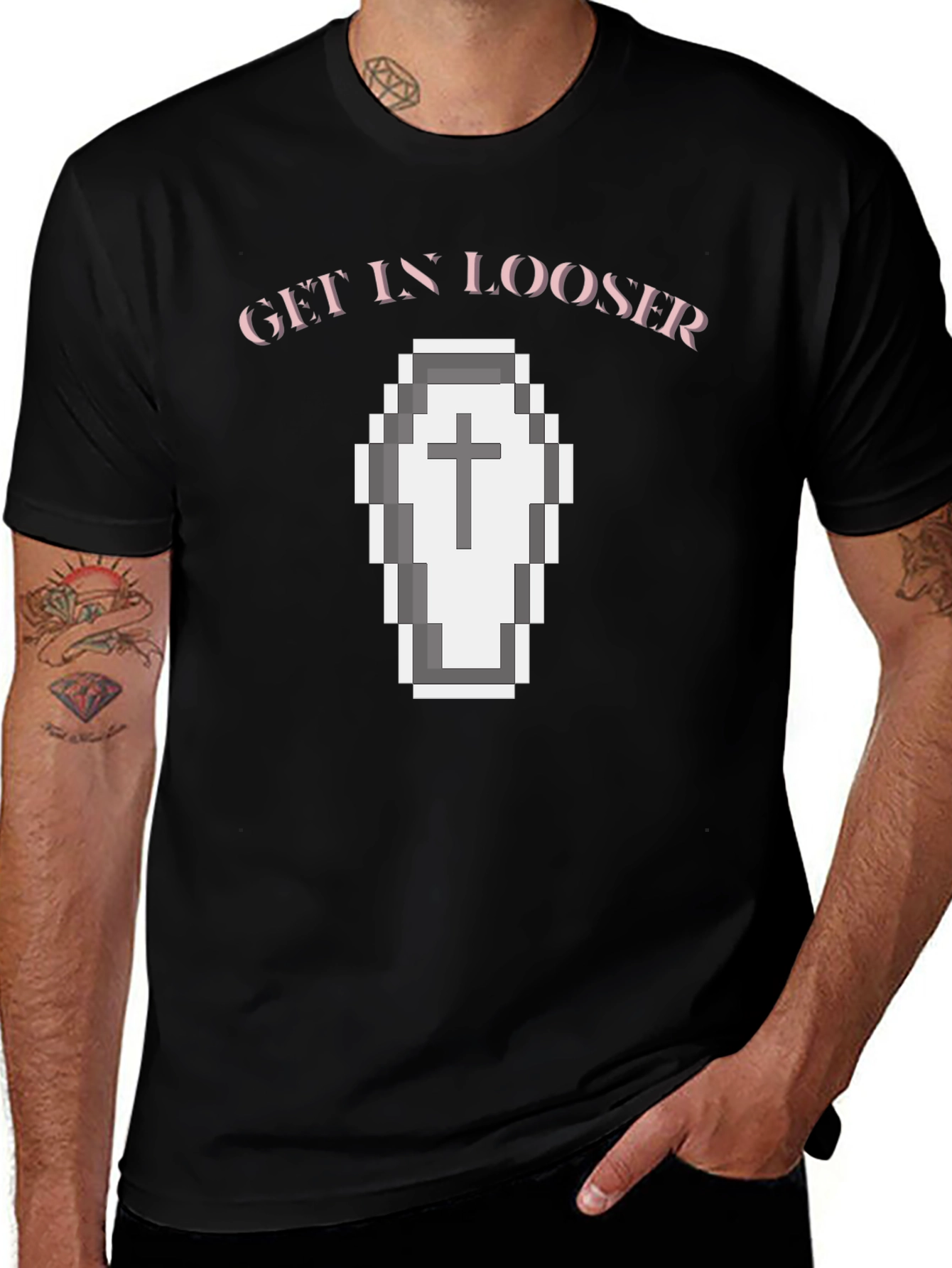 Get In Looser Coffin Graphic Tee - Black