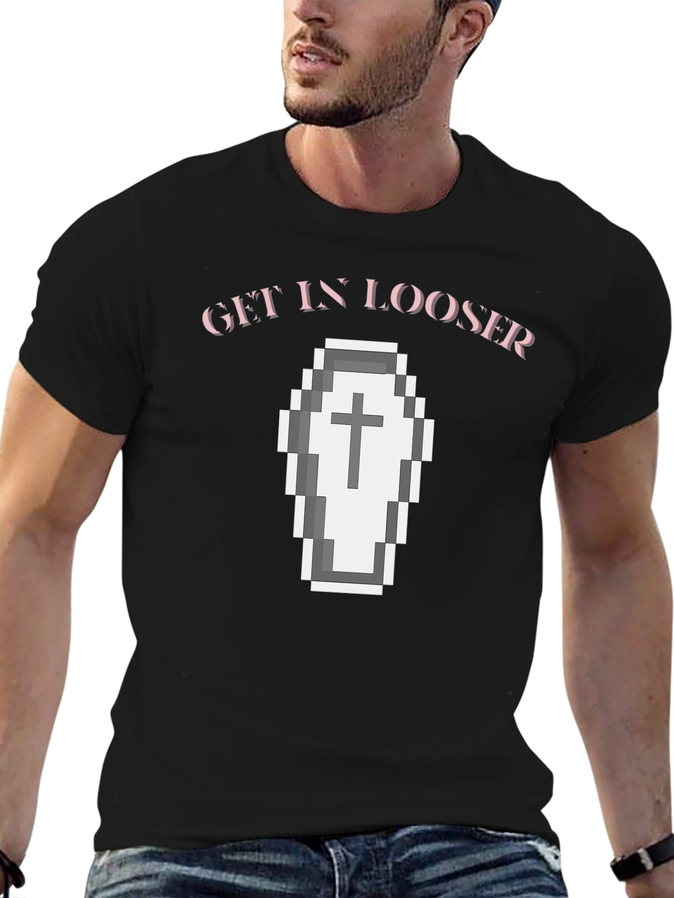 Get In Looser Coffin Graphic Tee - Black