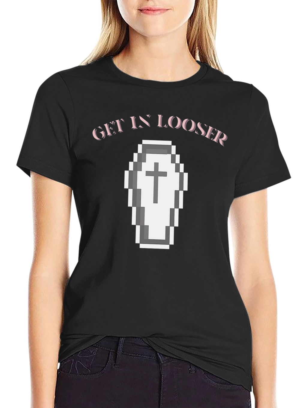Get In Looser Coffin Graphic Tee - Black