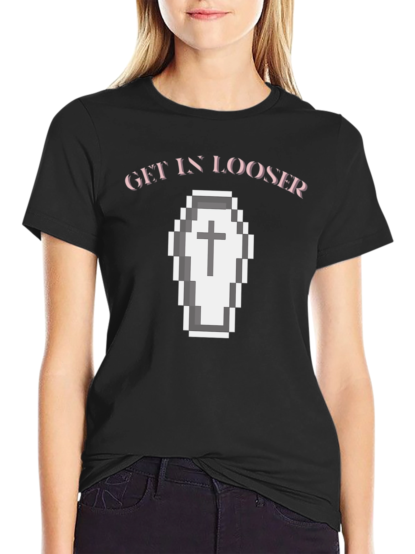 Get In Looser Coffin Graphic Tee - Black