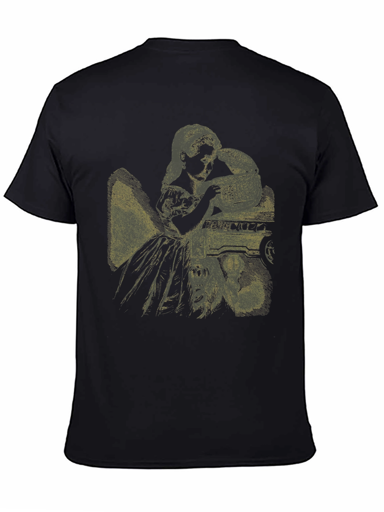 Alice in Wonderland Graphic Tee - Black Cotton Blend