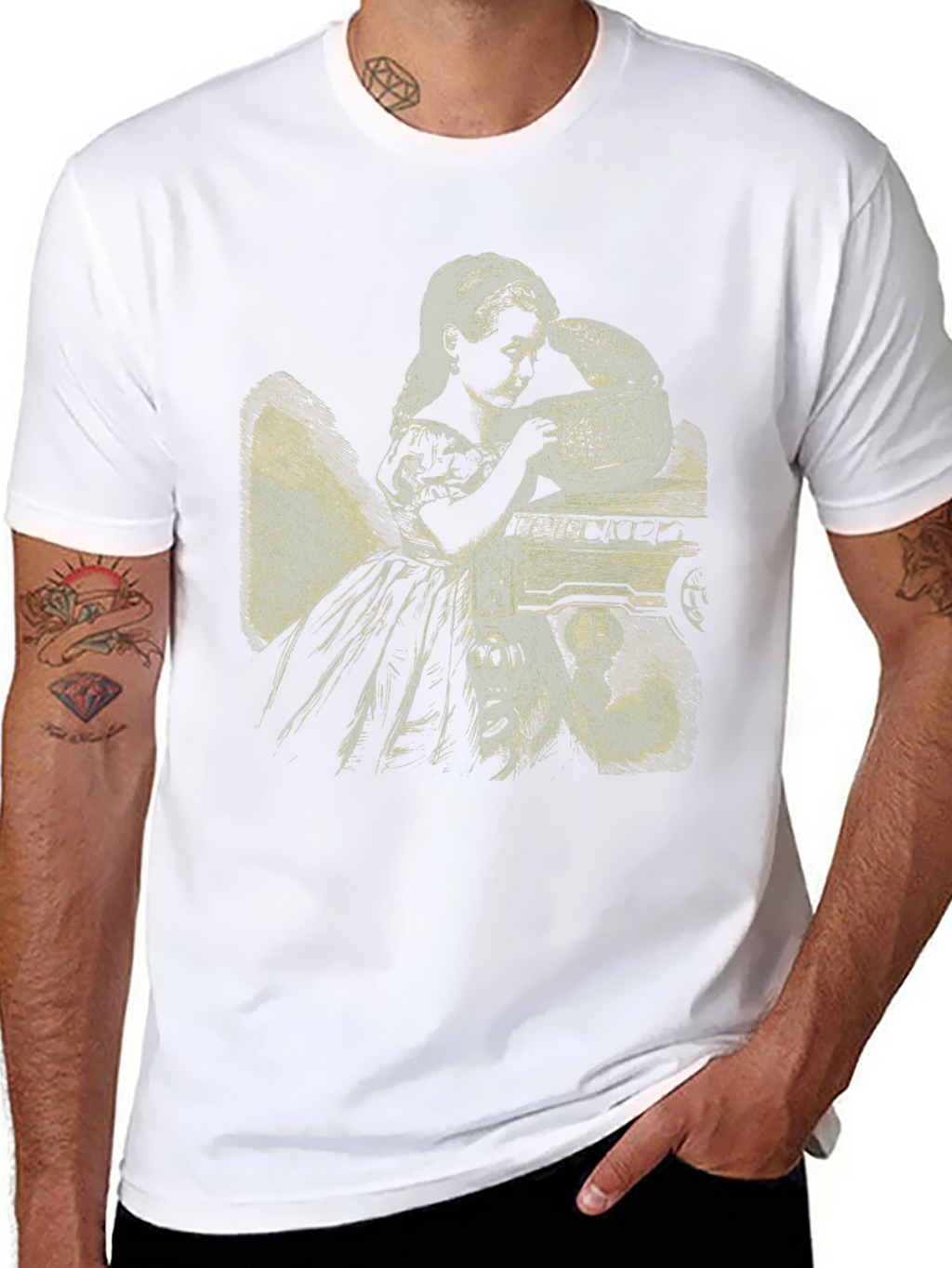 Alice in Wonderland Graphic Tee - Black Cotton Blend
