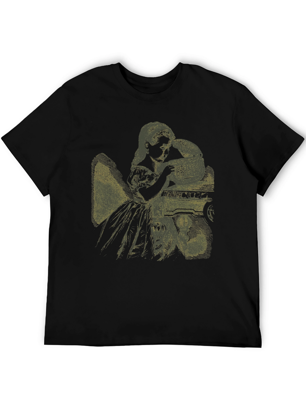 Alice in Wonderland Graphic Tee - Black Cotton Blend