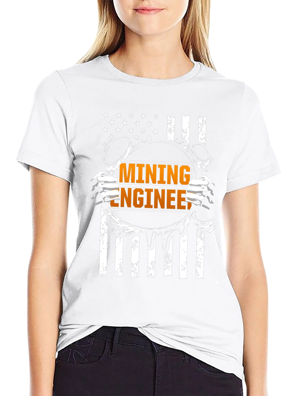 Mining Engineer American Flag T-Shirt