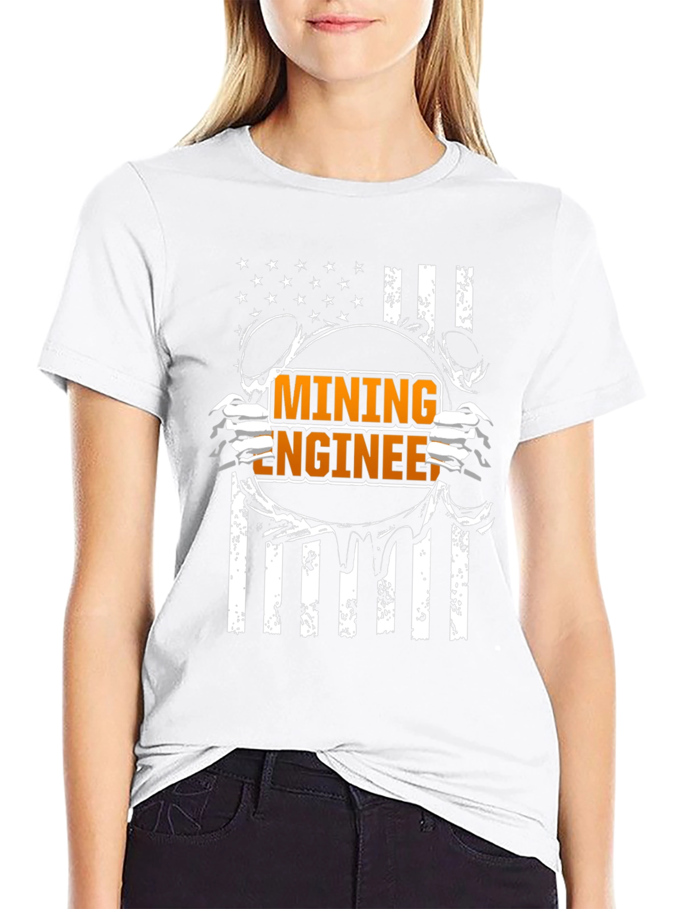 Mining Engineer American Flag T-Shirt