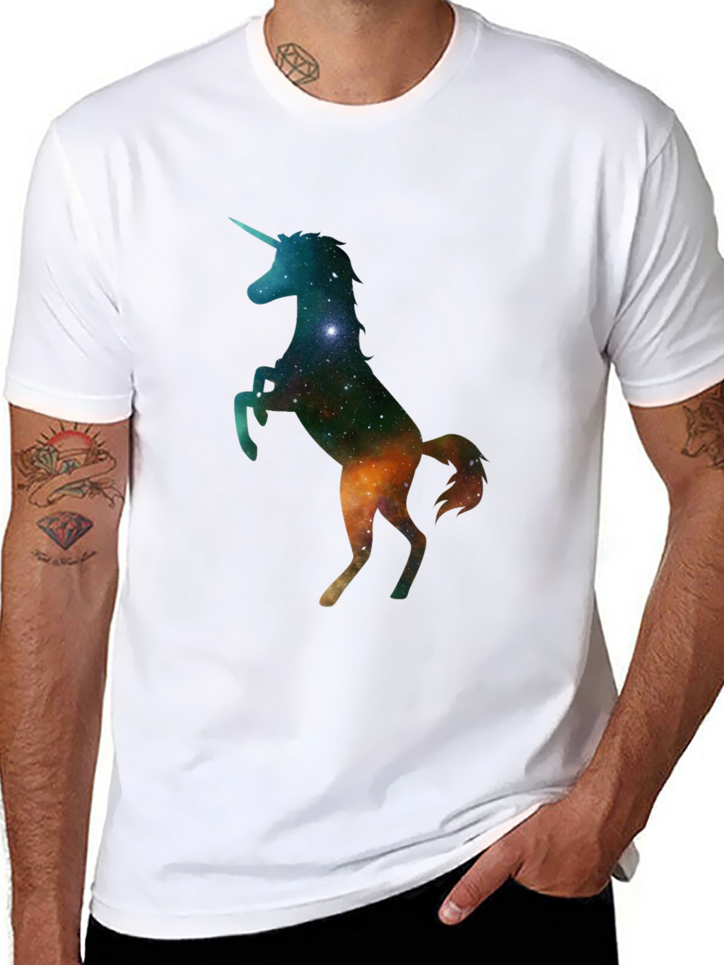 Unicorn Galaxy Black T-Shirt