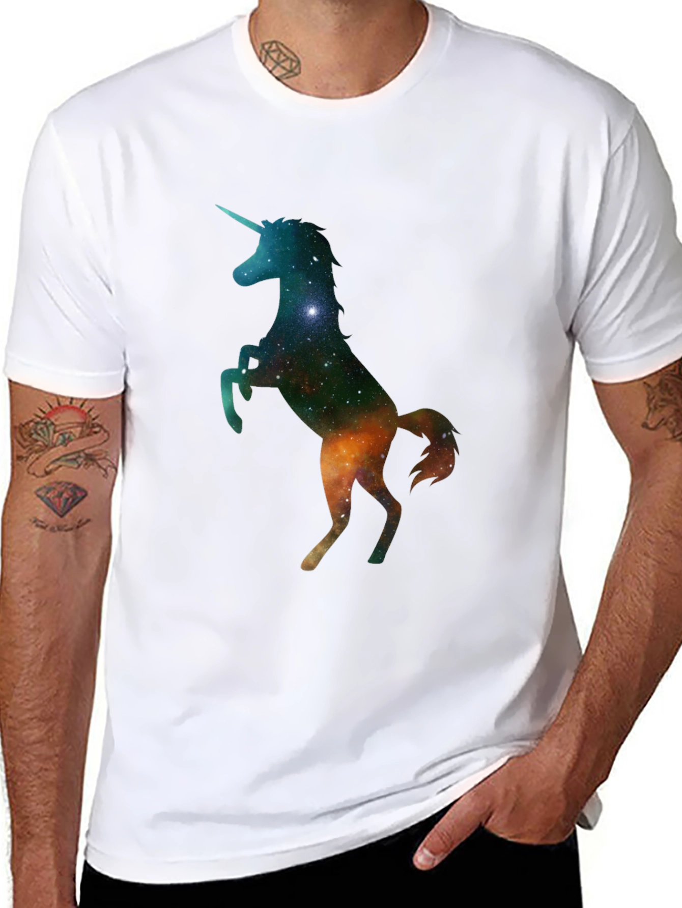 Unicorn Galaxy Black T-Shirt