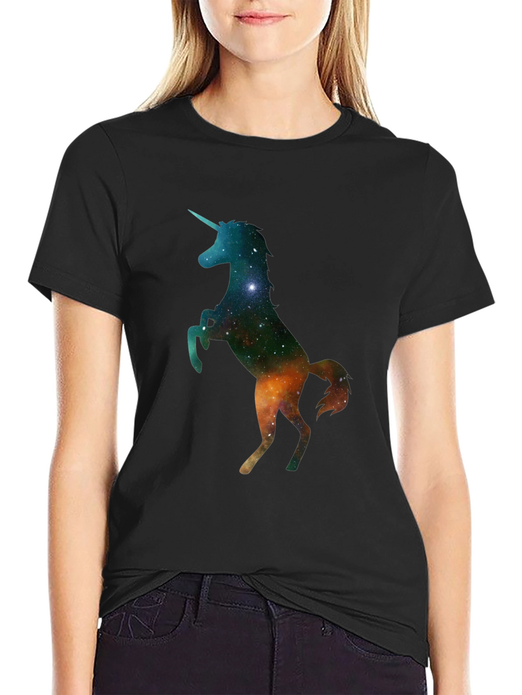 Unicorn Galaxy Black T-Shirt