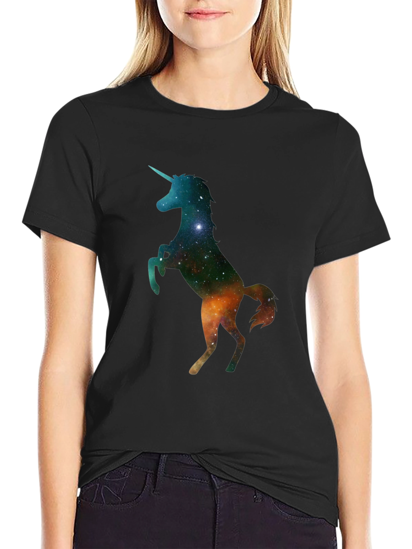 Unicorn Galaxy Black T-Shirt