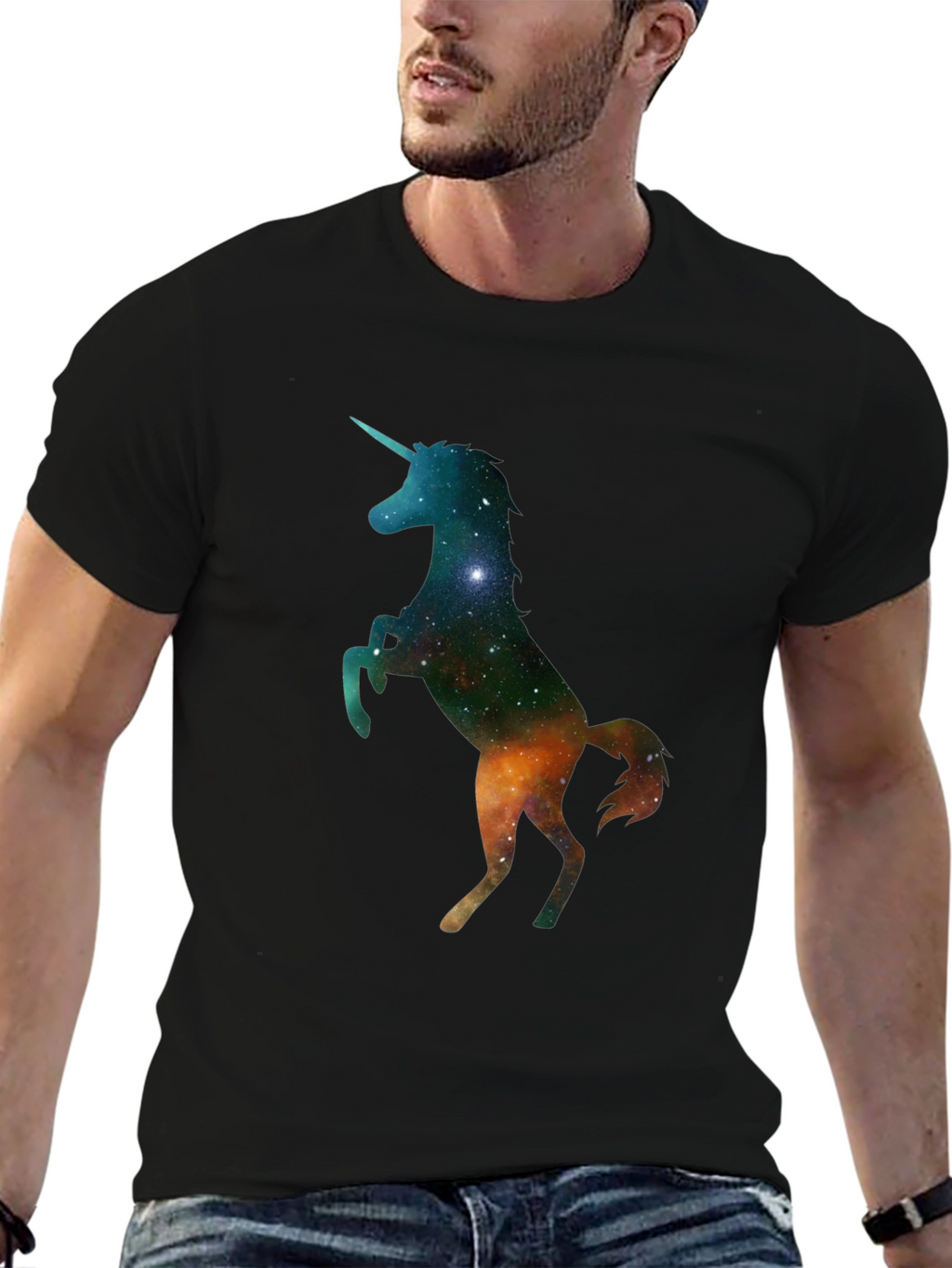 Unicorn Galaxy Black T-Shirt