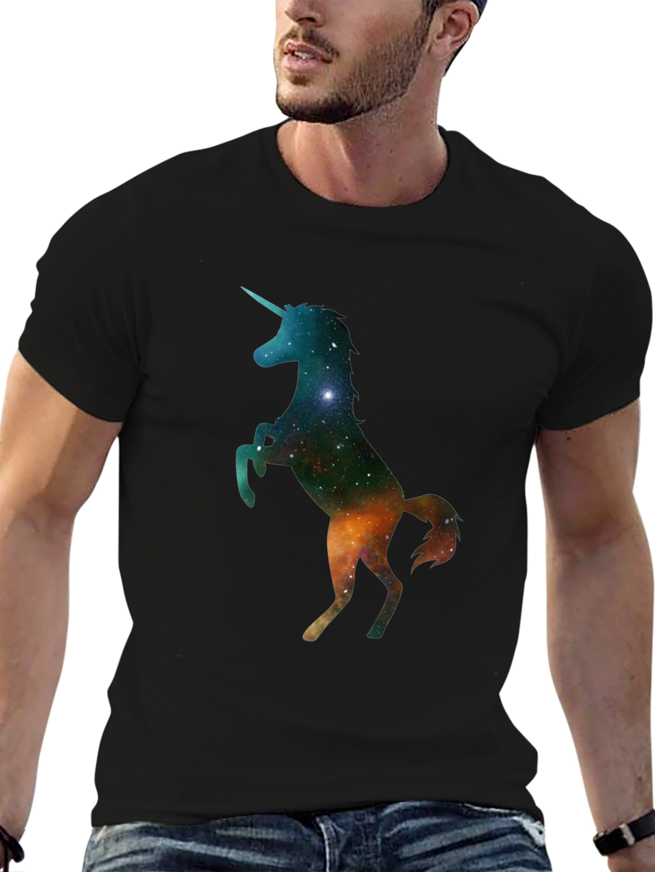 Unicorn Galaxy Black T-Shirt